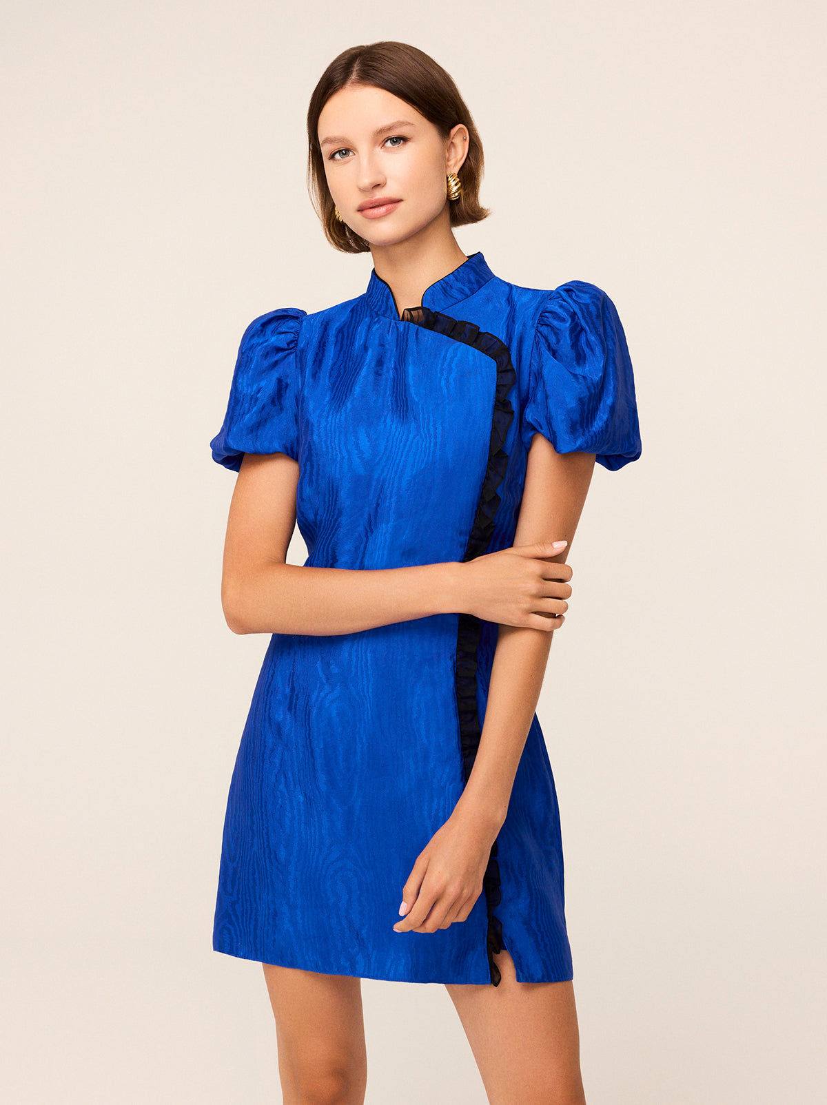 Philippa Cobalt Blue Puff Sleeve Mini Dress | KITRI Studio Philippa Cobalt Blue Puff Sleeve Mini Dress | KITRI Studio