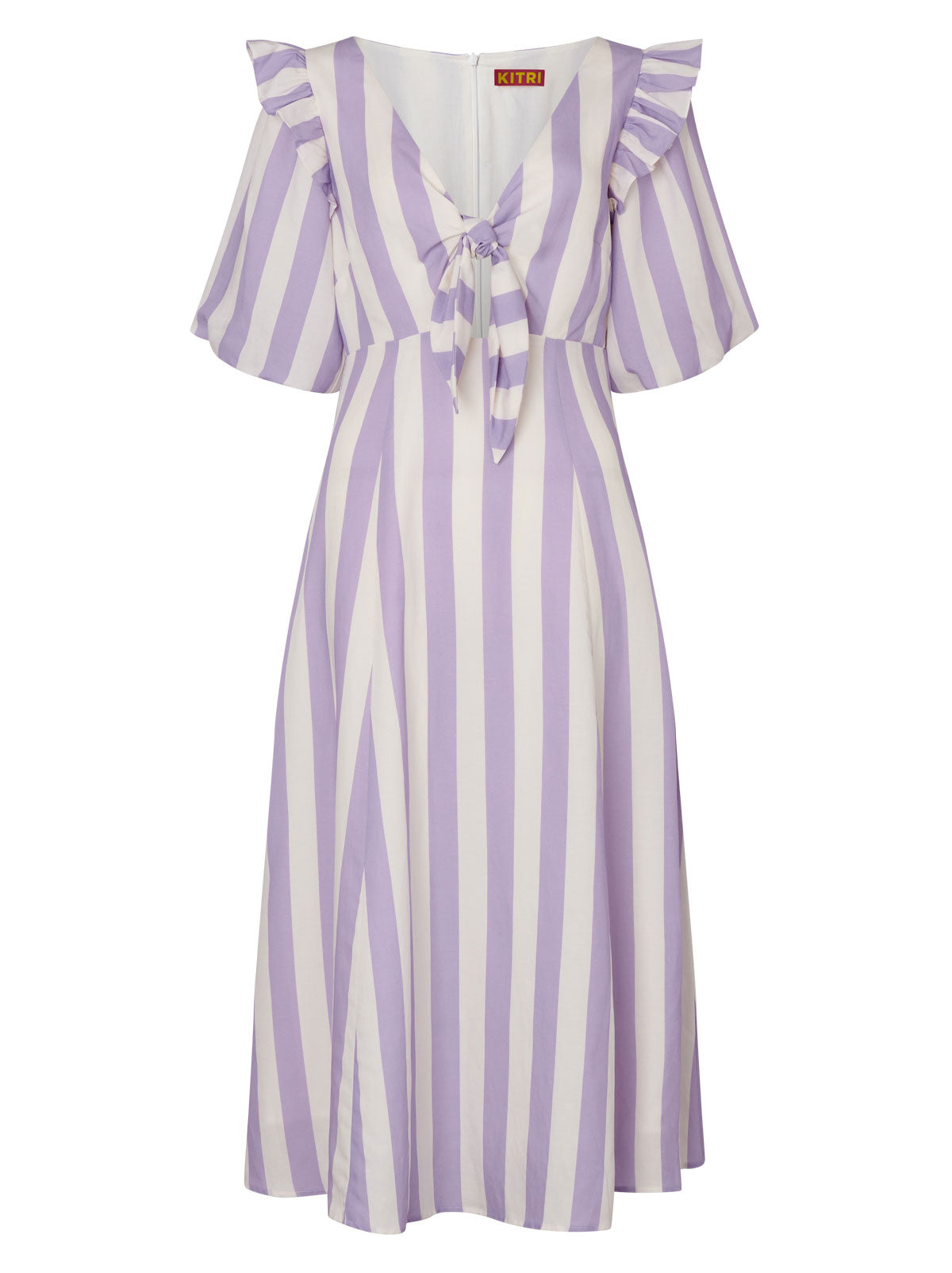 Pia Lilac Stripe Tie Front Dress By KITRI Studio