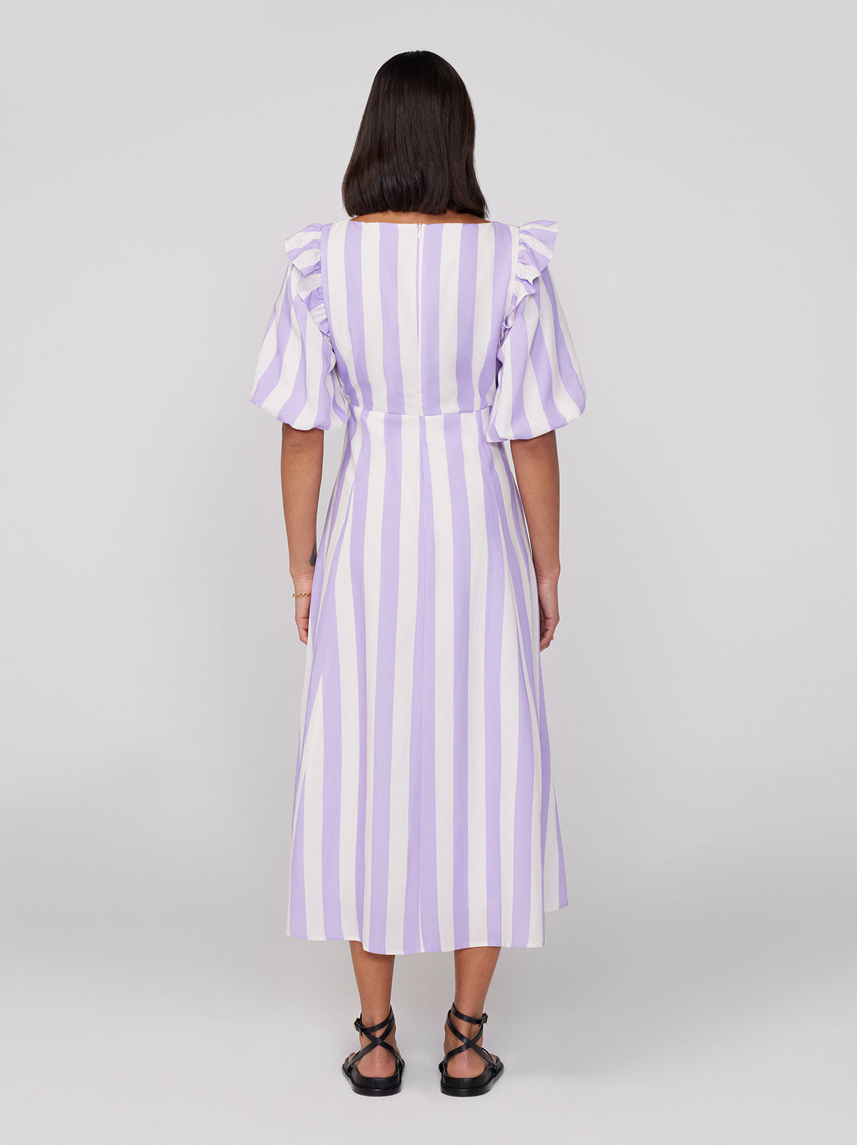 Pia Lilac Stripe Tie Front Dress