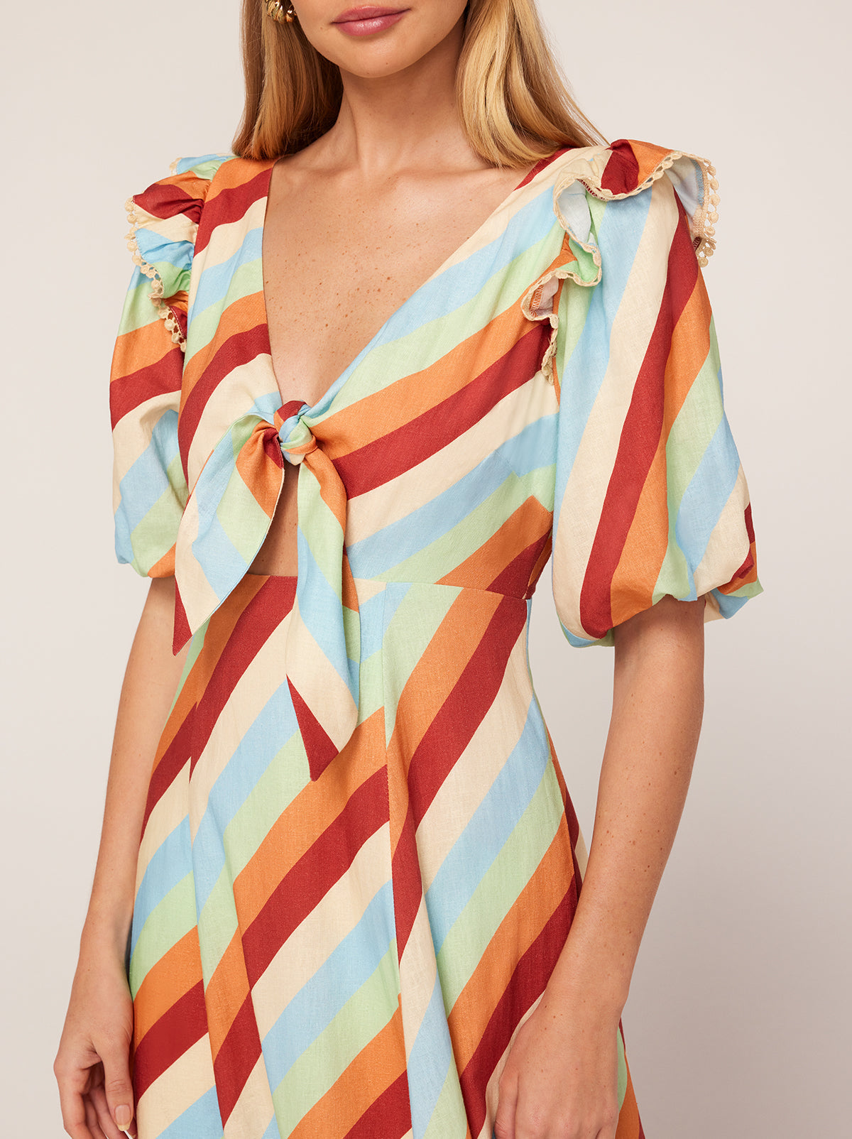 Pia Multi Stripe Midi Dress KITRI Studio