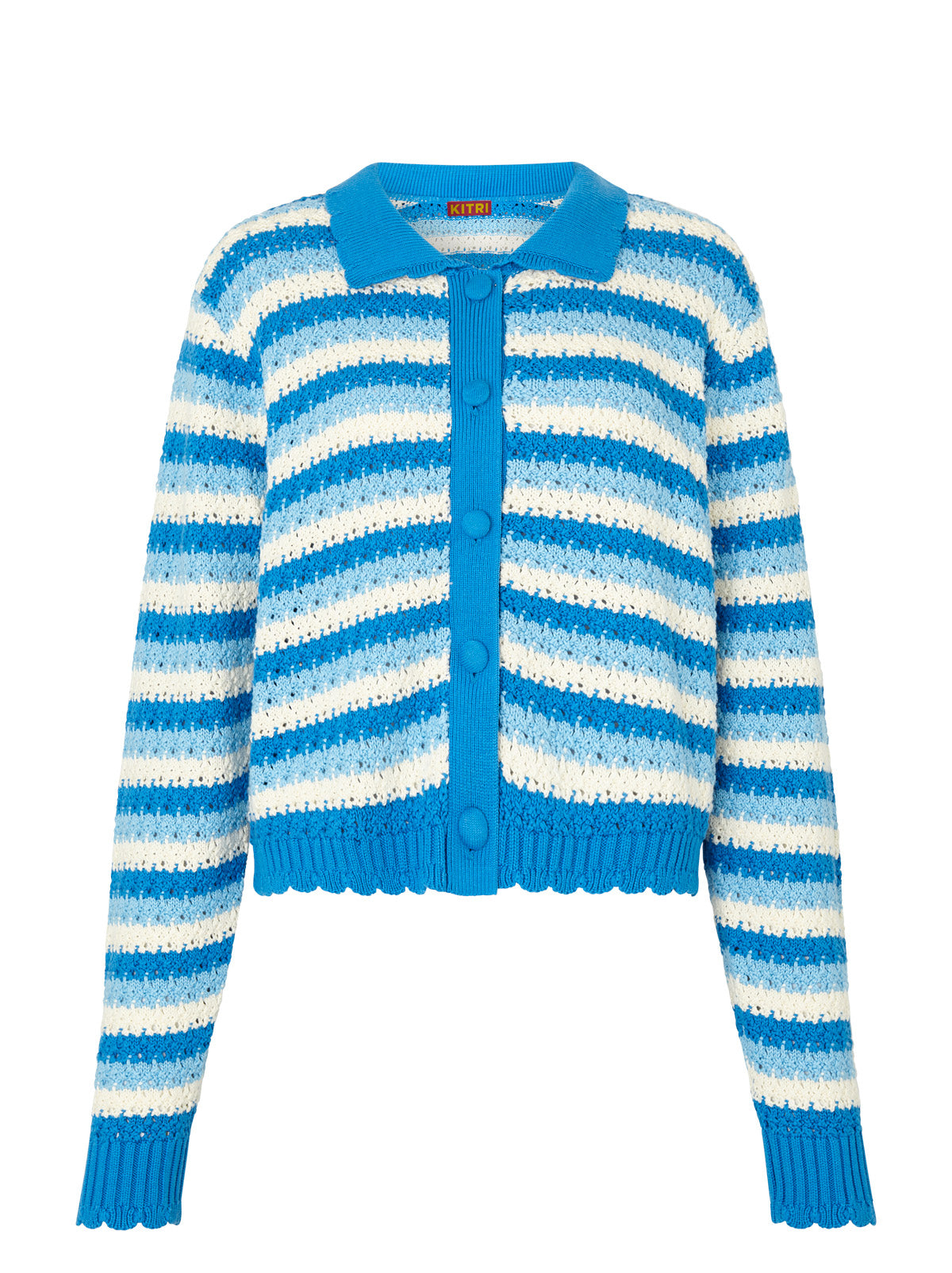 Blue striped cardigan shop