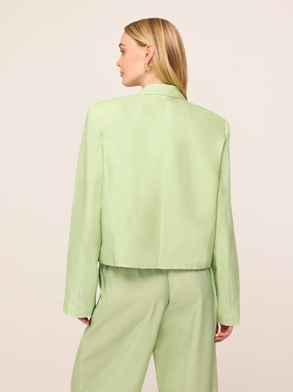 Pre-order: Cressida Pistachio Embroidered Tie Front Blazer By KITRI Studio