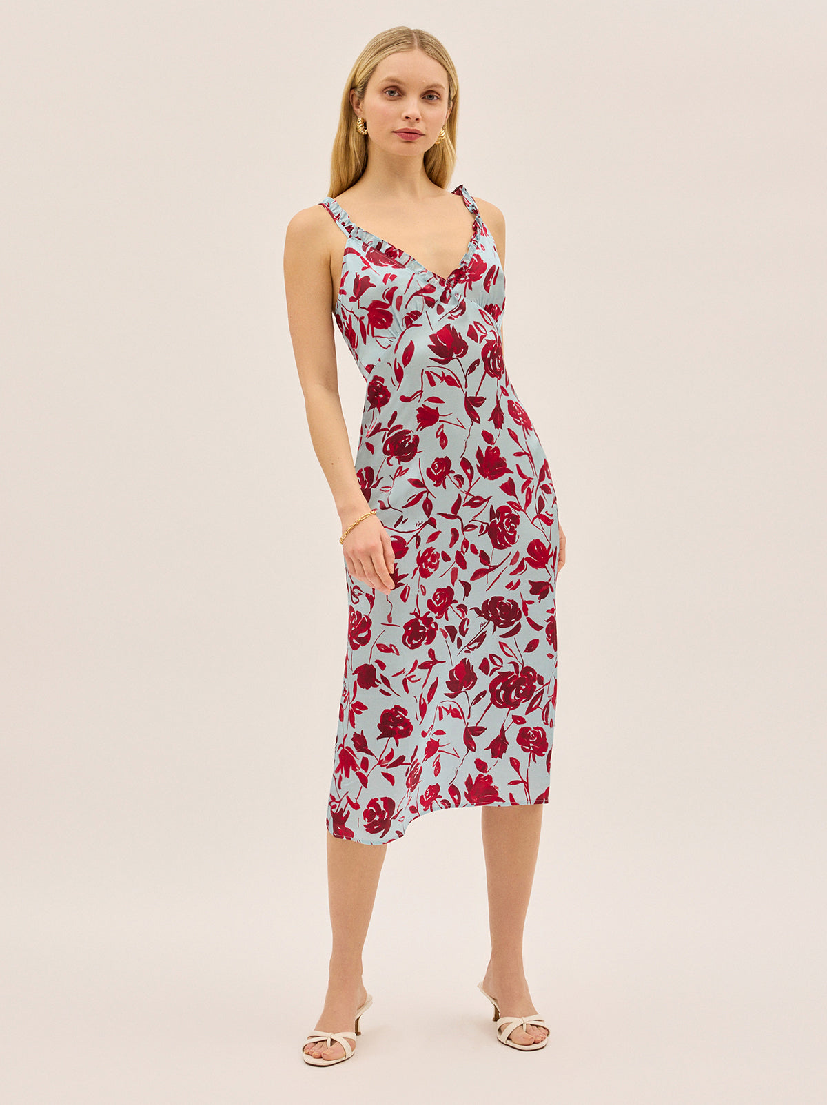 Primrose Blue Rose Print Dress By KITRI Studio