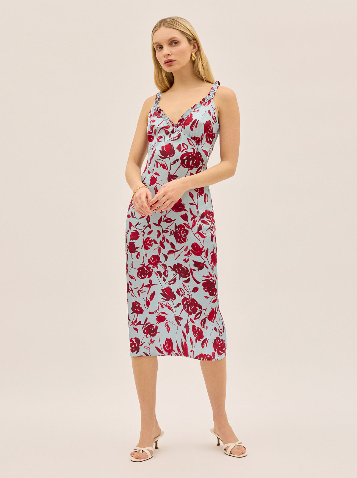 Primrose Blue Rose Print Dress By KITRI Studio
