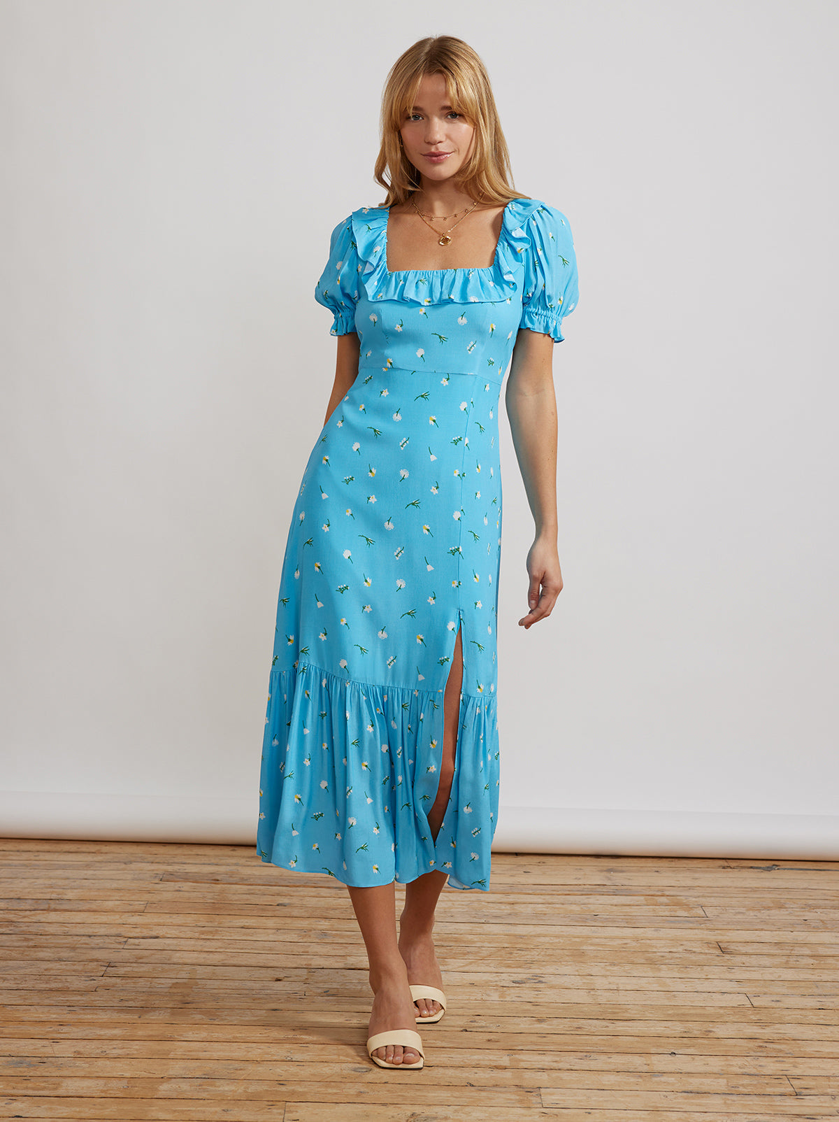 Prunella Blue Vintage Floral Dress By KITRI Studio