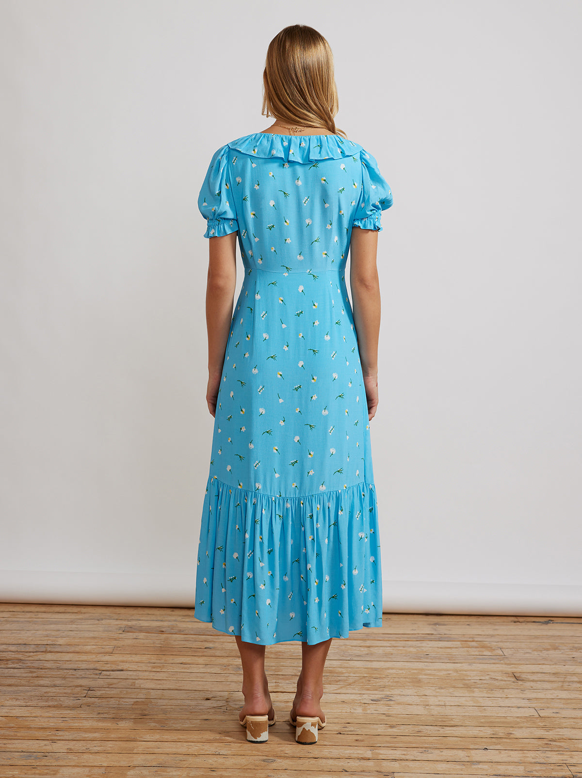 Prunella Blue Vintage Floral Dress by KITRI Studio