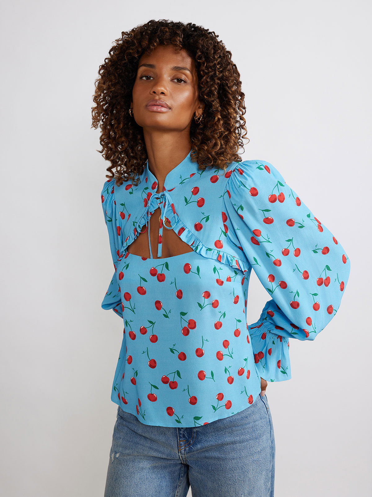 Quinn Blue Cherry Top By KITRI Studio