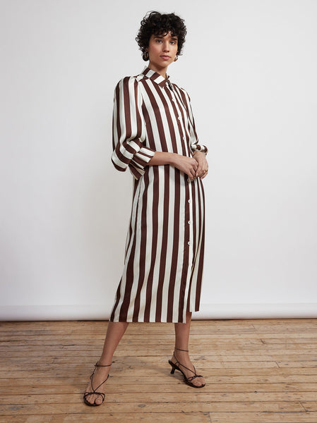 Silk on sale striped dress