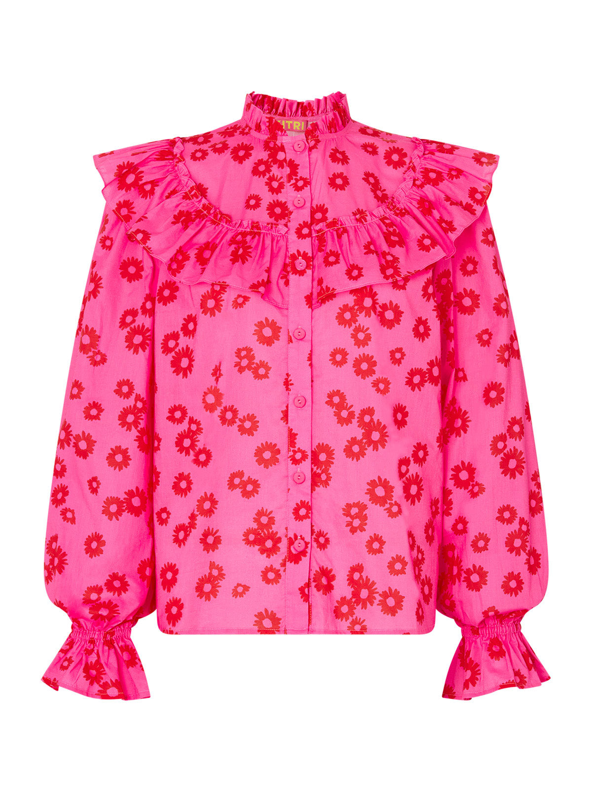 Raya Pink Daisy Print Cotton Voile Top By KITRI Studio