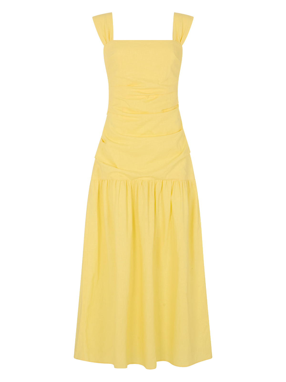 Reese Pastel Yellow Cotton Linen Dress | KITRI Studio Reese Pastel Yellow Cotton Linen Dress | KITRI Studio
