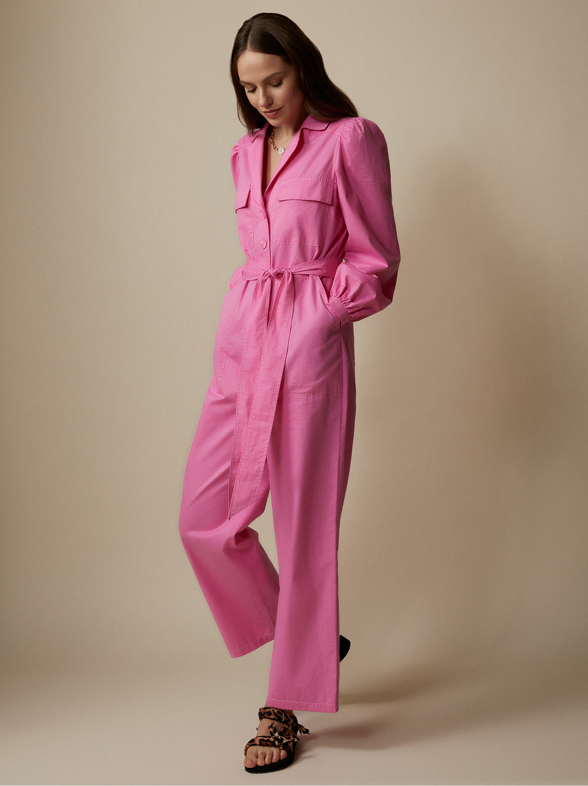 Remi Pink Cotton Jumpsuit By KITRI Studio