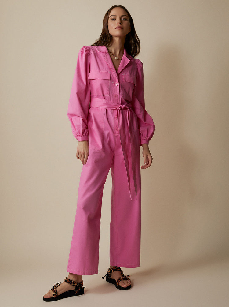 Remi Pink Cotton Jumpsuit By KITRI Studio