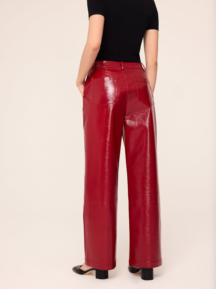 Remi Red Vinyl Trousers By KITRI Studio