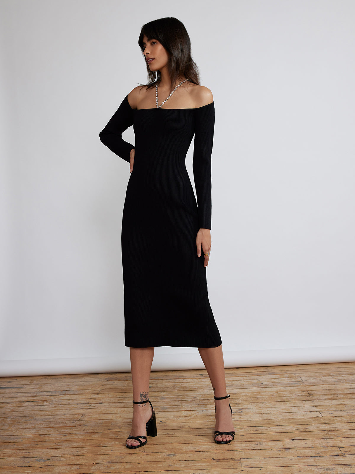 Opal bardot shop knit dress