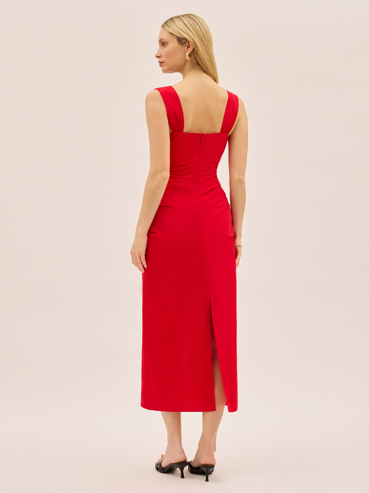 Rita Red Cotton Dress By KITRI Studio