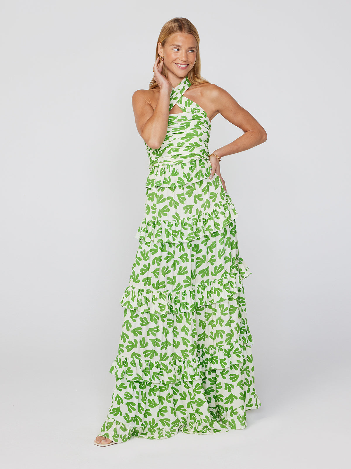 Romily Leaf Print Maxi Dress By KITRI Studio