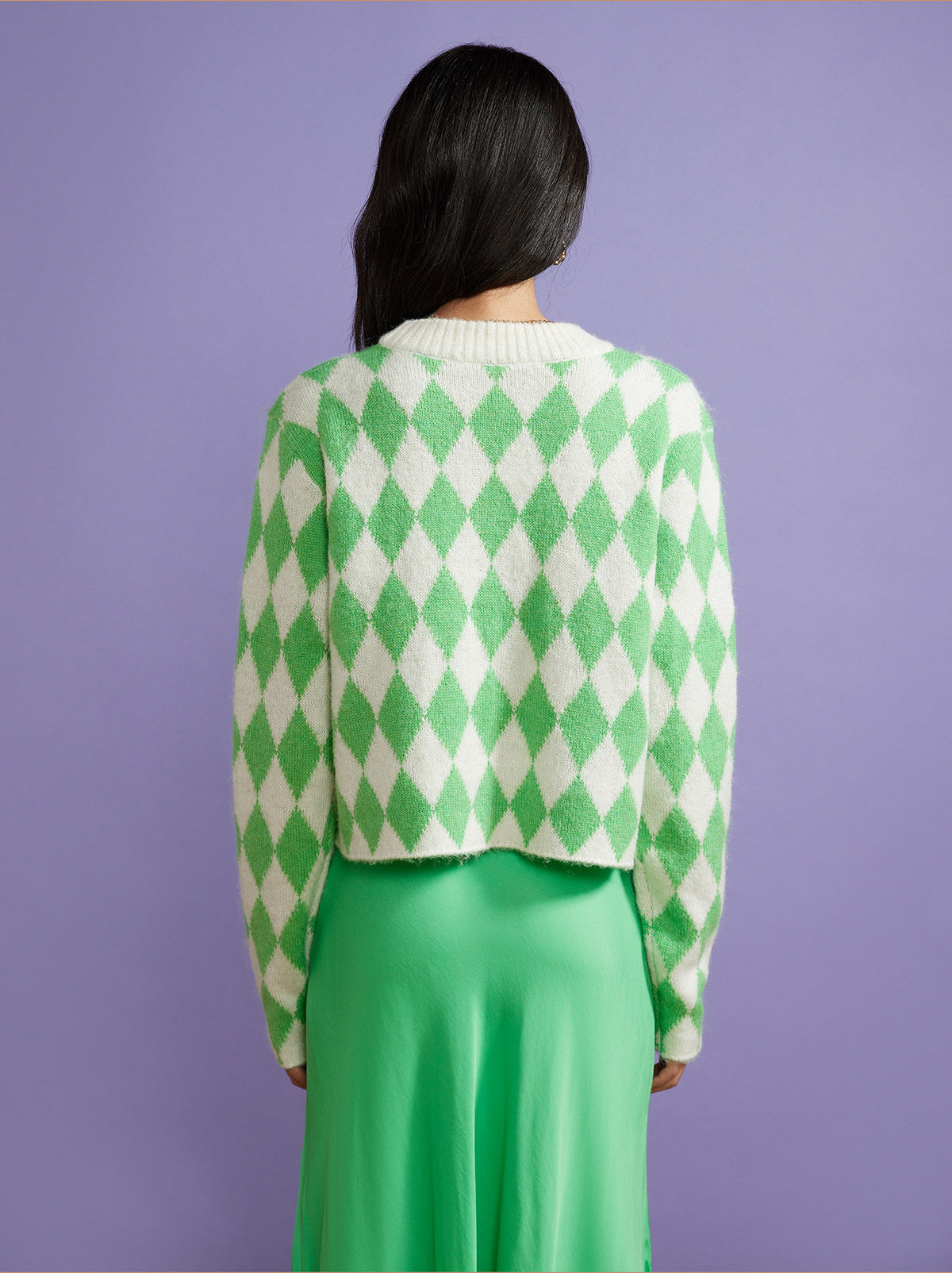 Rory Green Diamond Checker Sweater By KITRI Studio