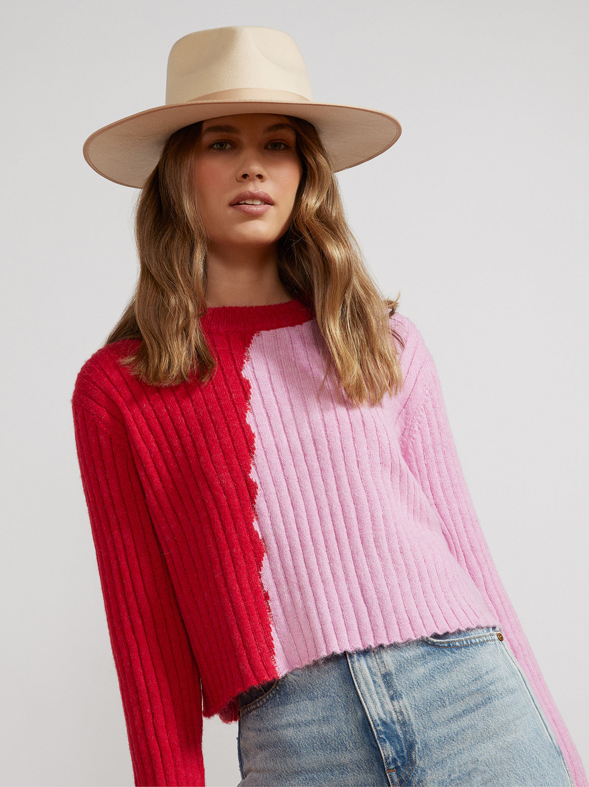 Rory Pink And Red Sweater By KITRI Studio