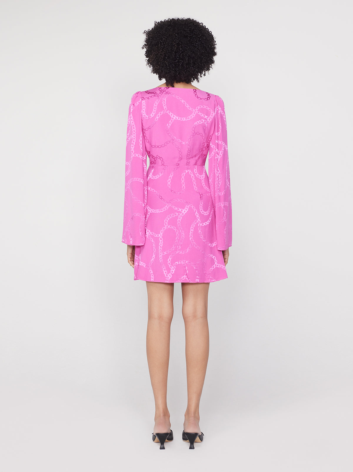 Rosalie Pink Chain Jacquard Mini Dress By KITRI Studio