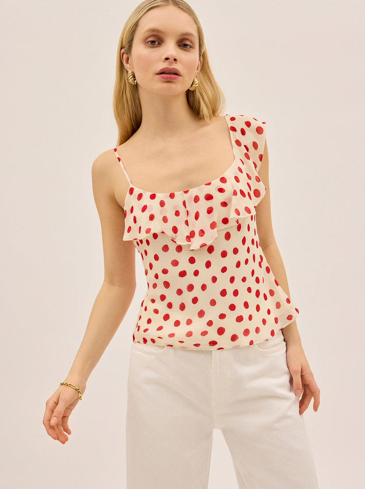 Rosaline Red Polka Dot Top By KITRI Studio
