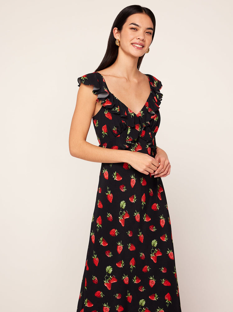 Rosemary Berry Print Midi Dress | KITRI Studio
