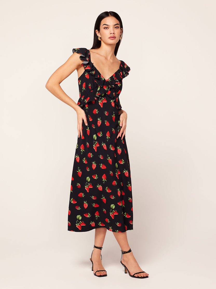 Rosemary Berry Print Midi Dress | KITRI Studio