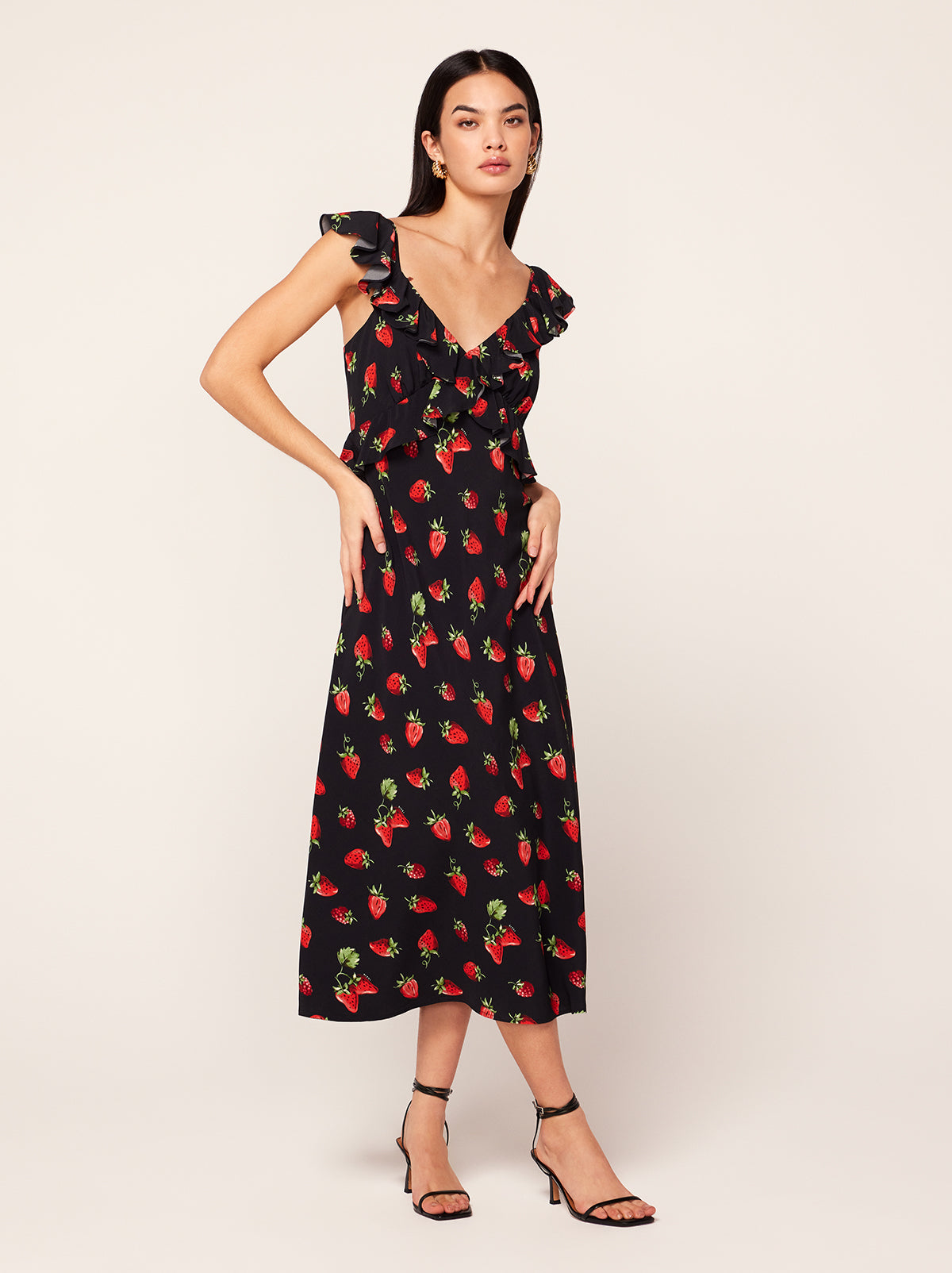 Rosemary Berry Print Midi Dress By KITRI Studio