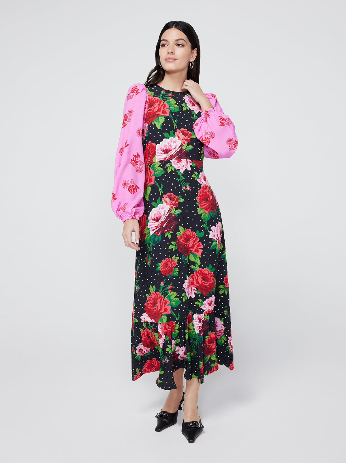 Samara Rose Mixed Print Midi Dress