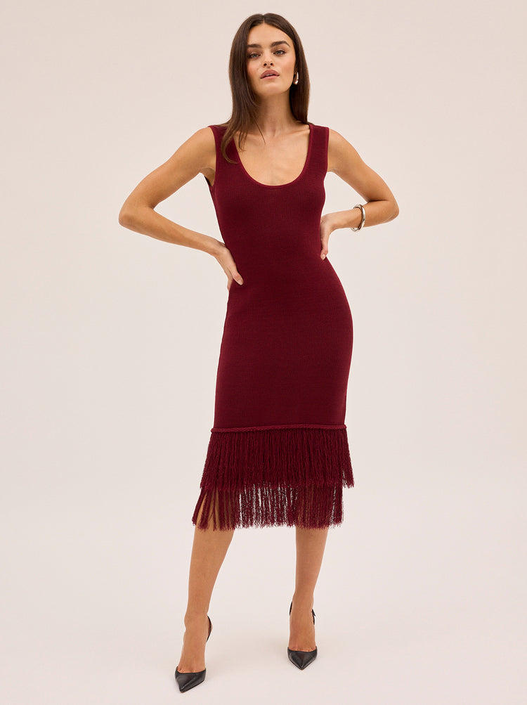 Sandra Red Knit Dress By KITRI Studio