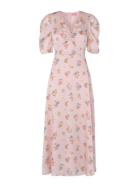 Serafina Pink Floral Print Vintage Maxi Dress | Women's Vintage Dresses ...