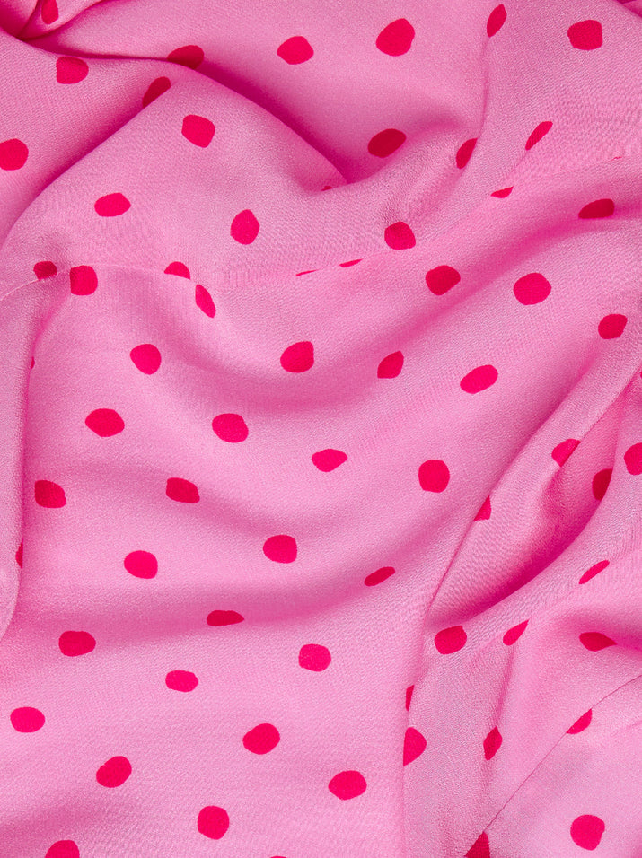 Stephanie Pink Polka Dot Wrap Dress Women's Wrap Dresses KITRI