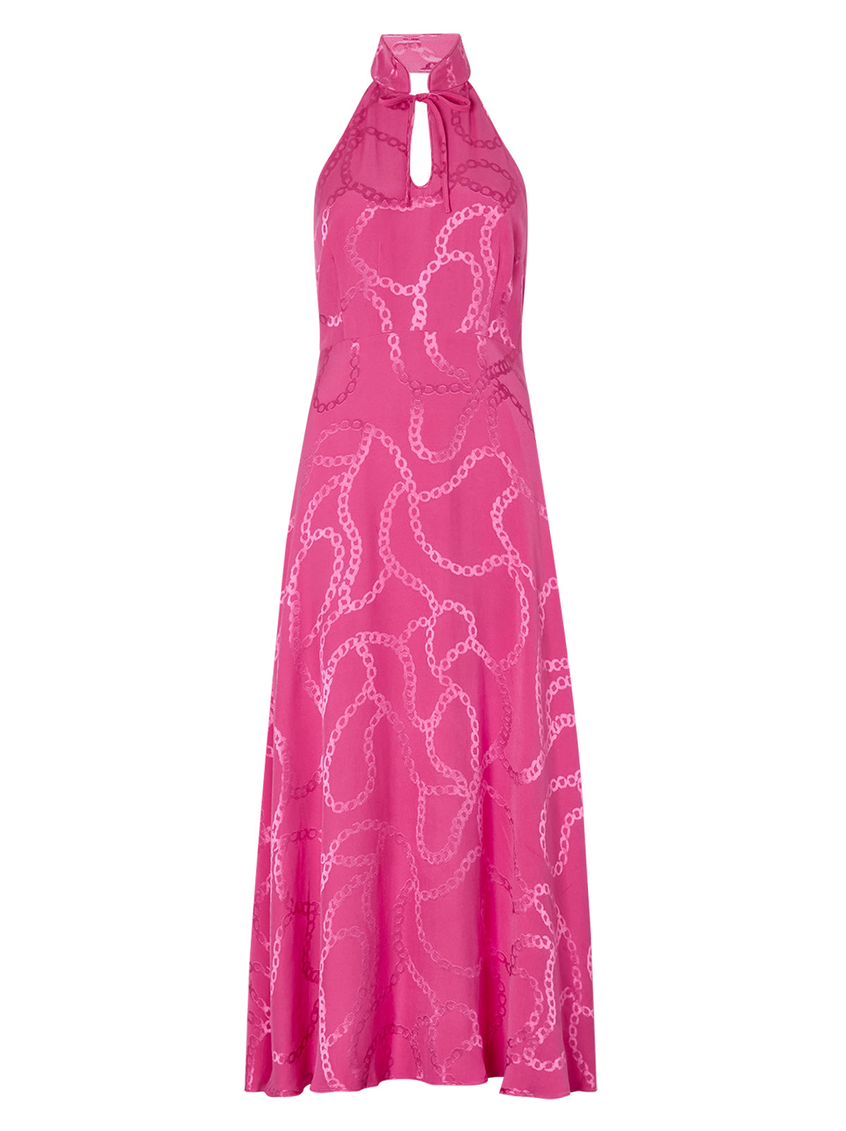 Tali Pink Chain Jacquard Halterneck Dress By KITRI Studio