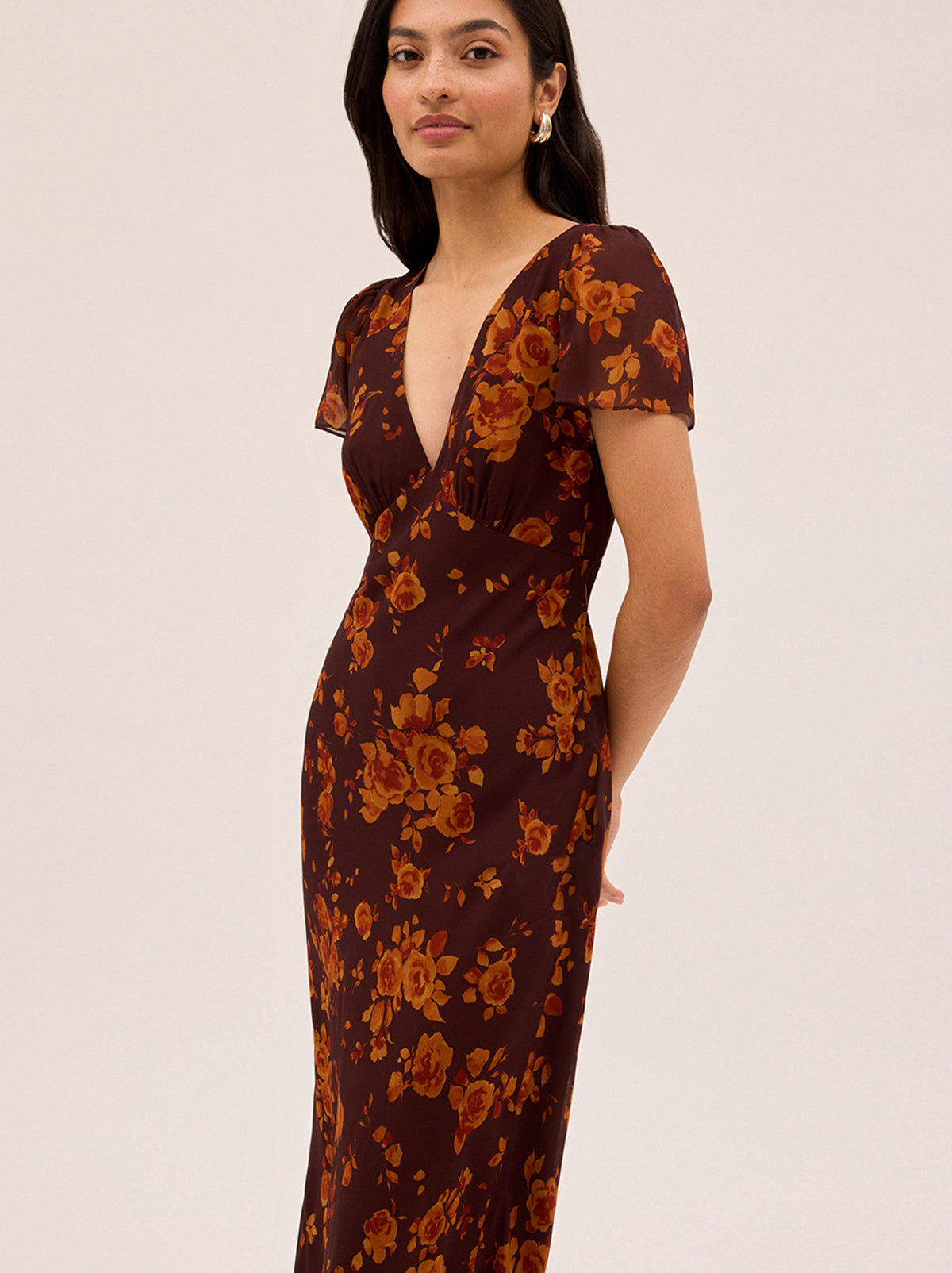Talia Autumn Rose Print Dress By KITRI Studio