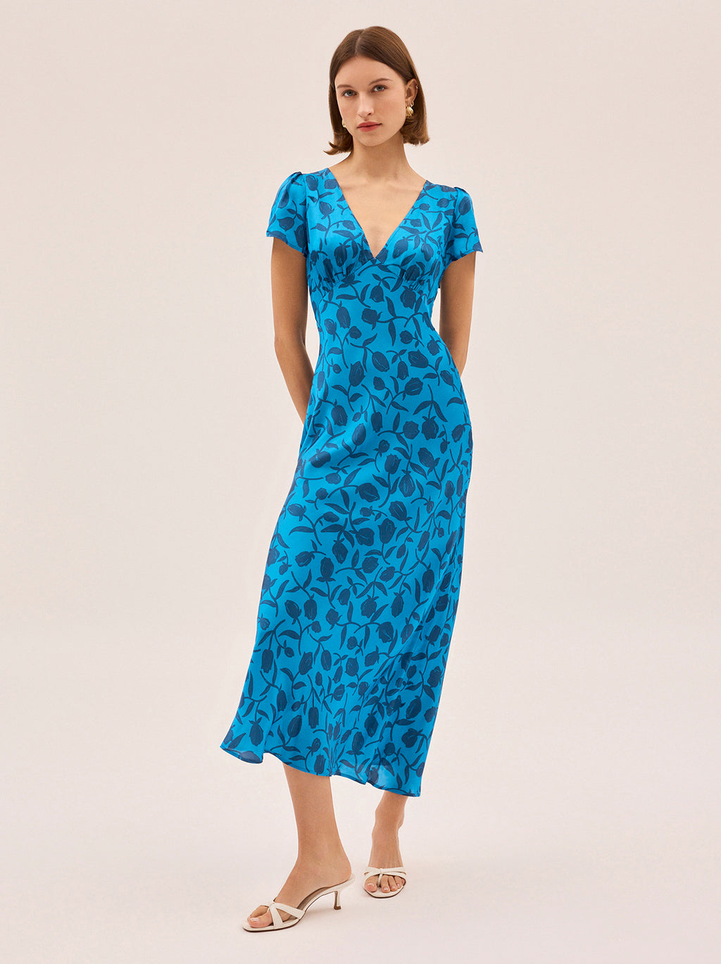 Talia Blue Tulip Print Dress