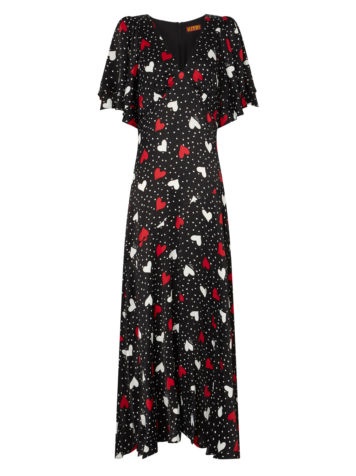 Tallulah Red Heart Print Maxi Dress KITRI Studio