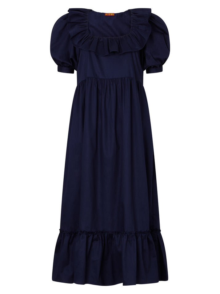 Tammy Navy Cotton Dress | KITRI Studio