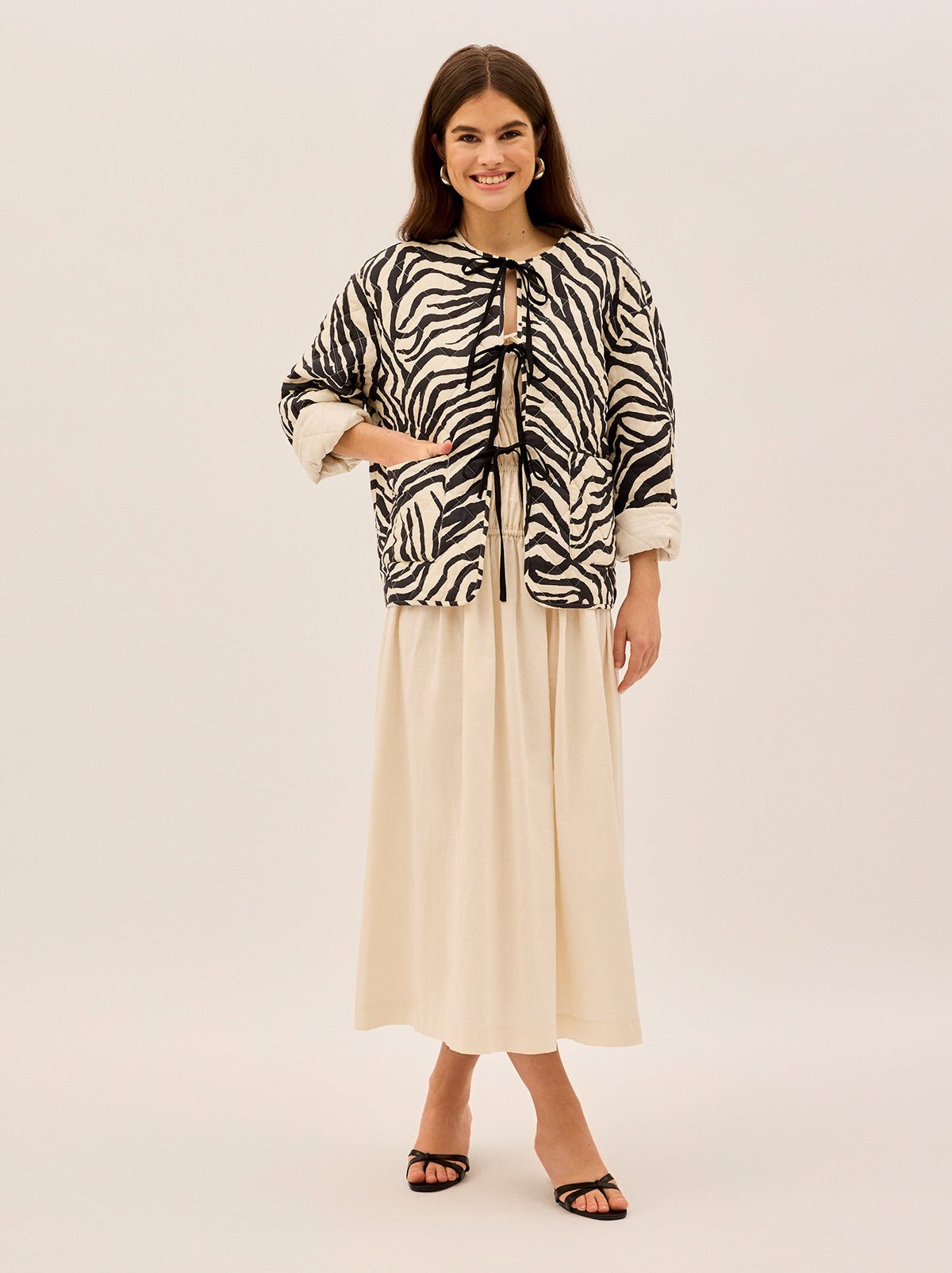 Theodora Cotton Linen Reversible Quilted Jacket By KITRI Studio