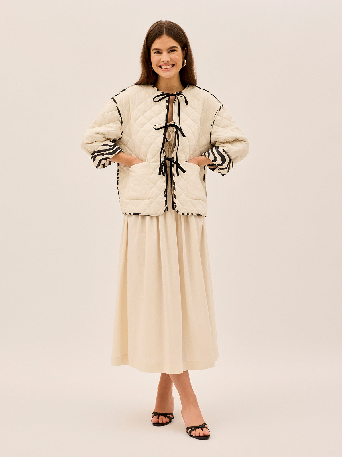 Theodora Cotton Linen Reversible Quilted Jacket By KITRI Studio