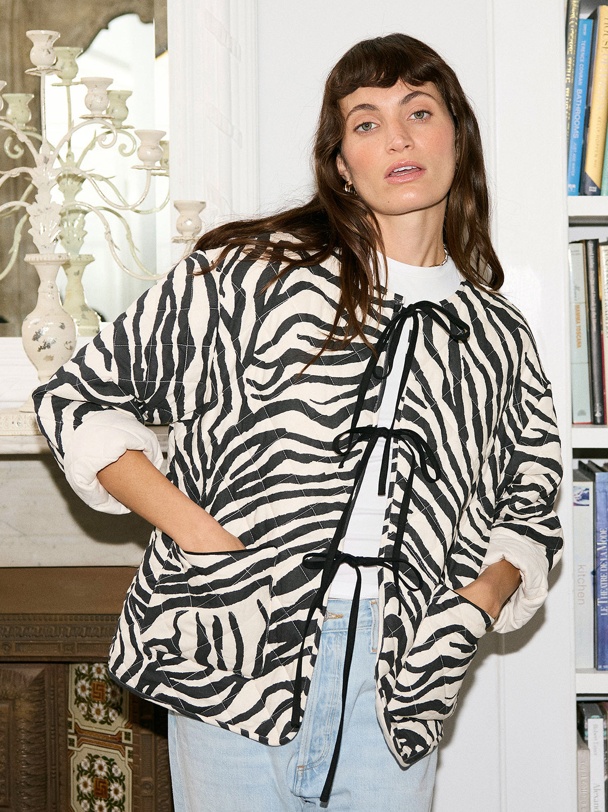 Theodora Cotton Linen Reversible Quilted Jacket By KITRI Studio