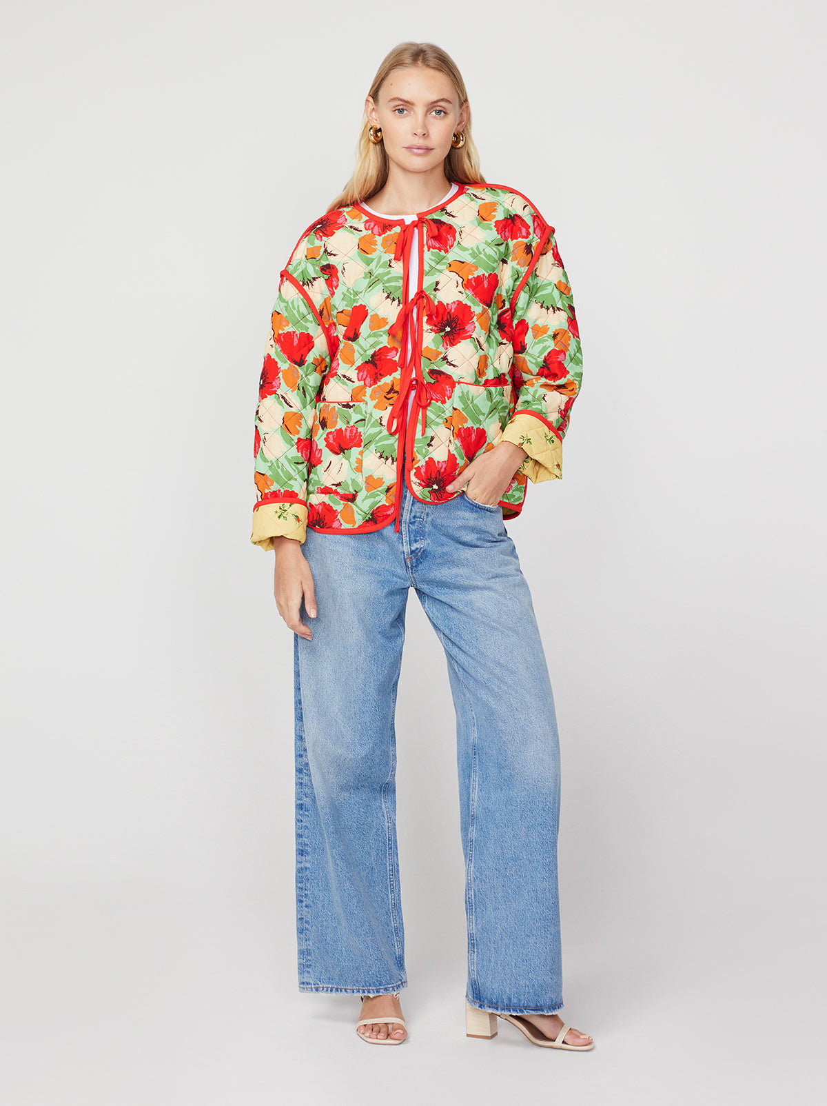 Xirena Keatyn Floral Quilted popular Reversible Jacket