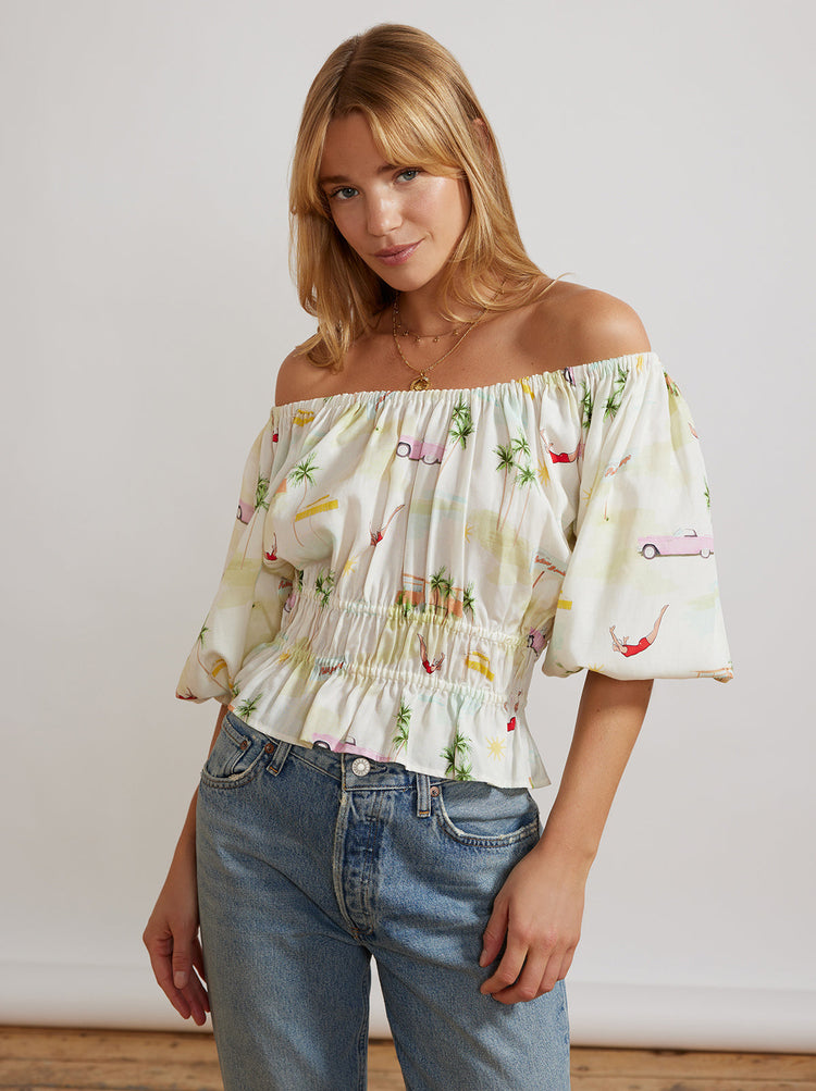 Tina Palm Springs Print Top By KITRI Studio