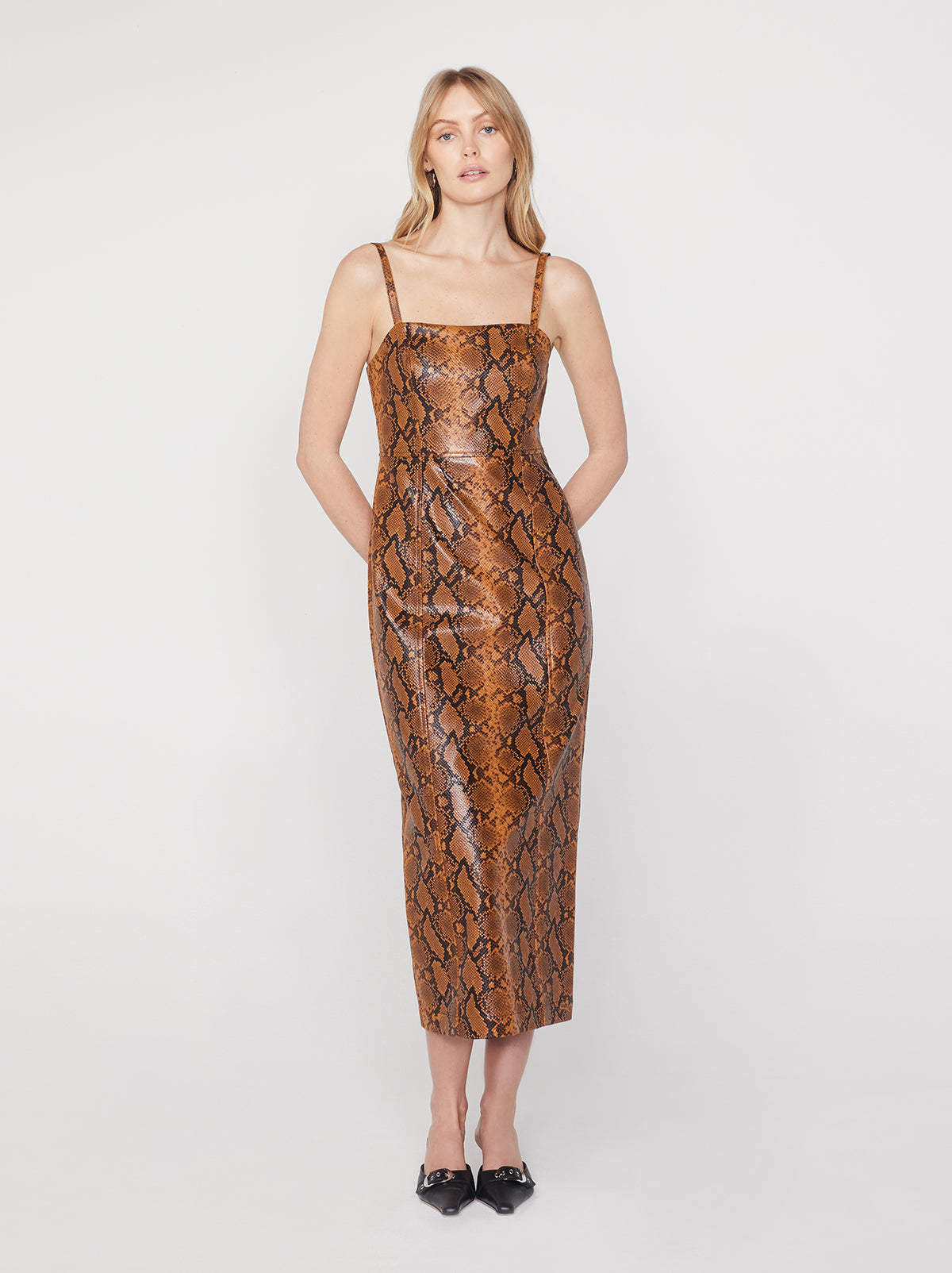 Strapless snake print on sale dress