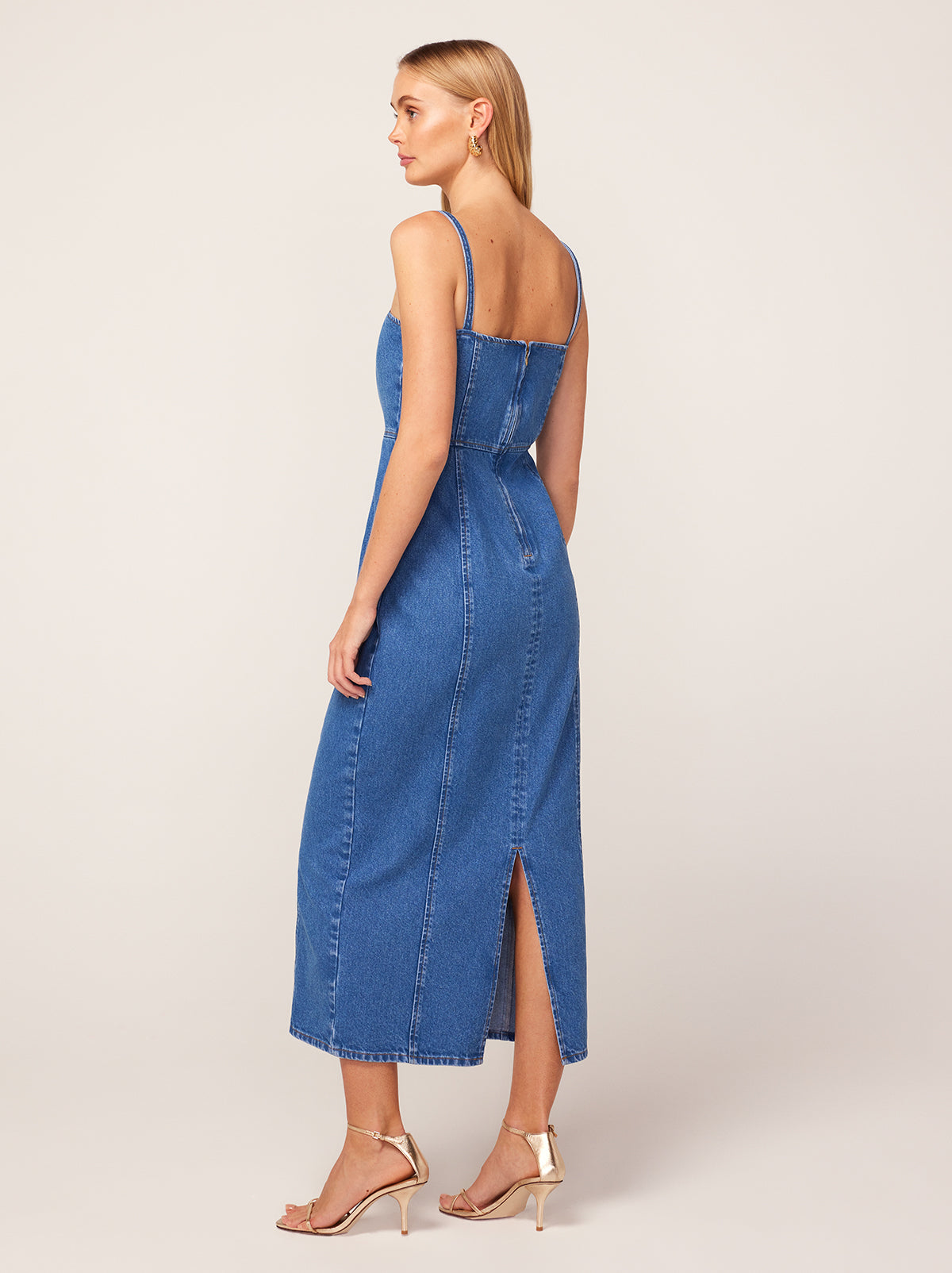 Ursula Embroidered Denim Midi Dress | KITRI Studio Ursula Embroidered Denim Midi Dress | KITRI Studio
