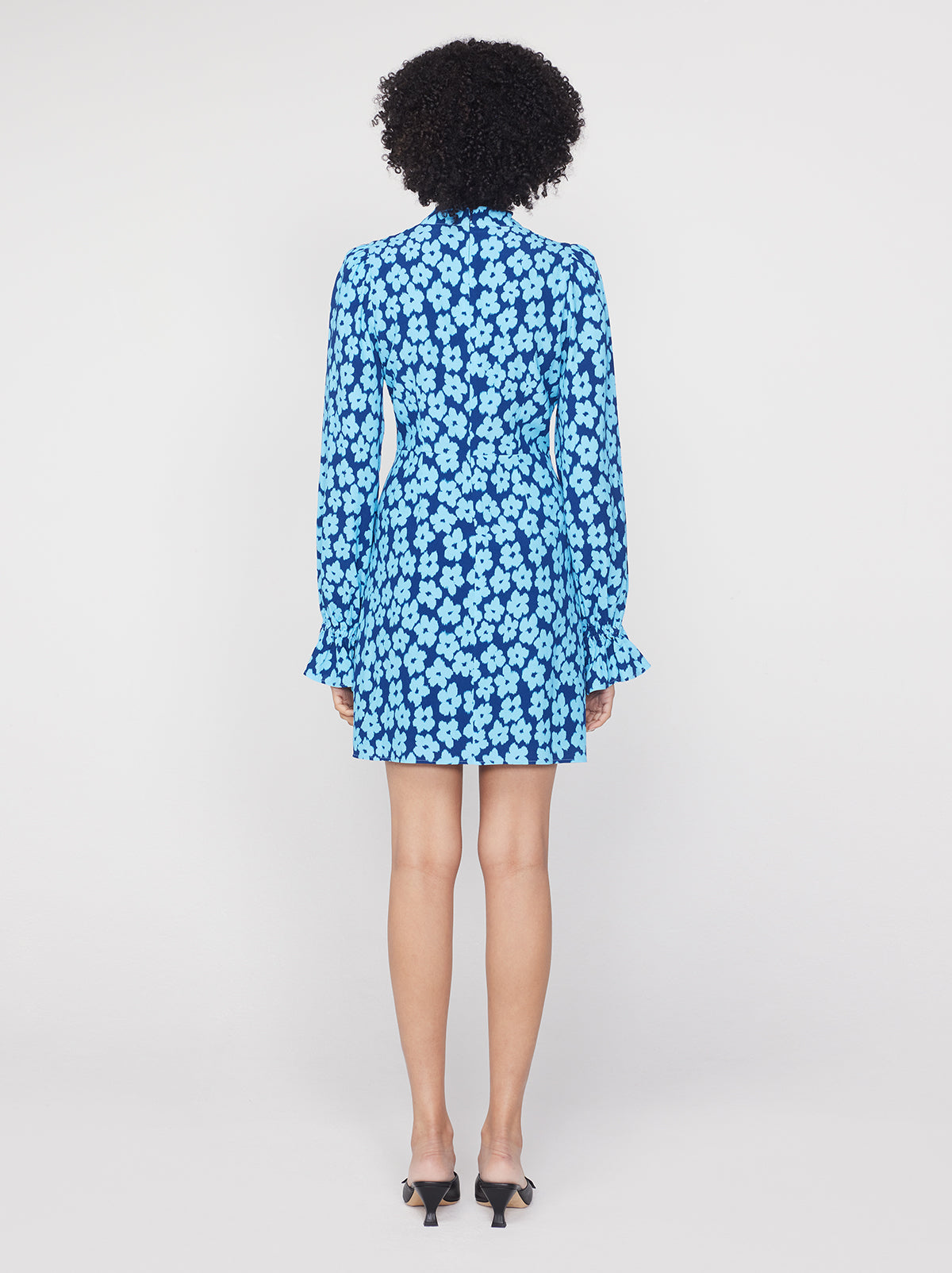 Valentina Blue Blurred Floral Mini Dress By KITRI Studio
