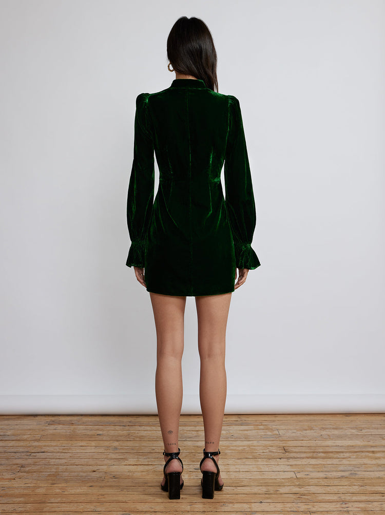 Valentina Green Velvet Mini Dress By KITRI Studio