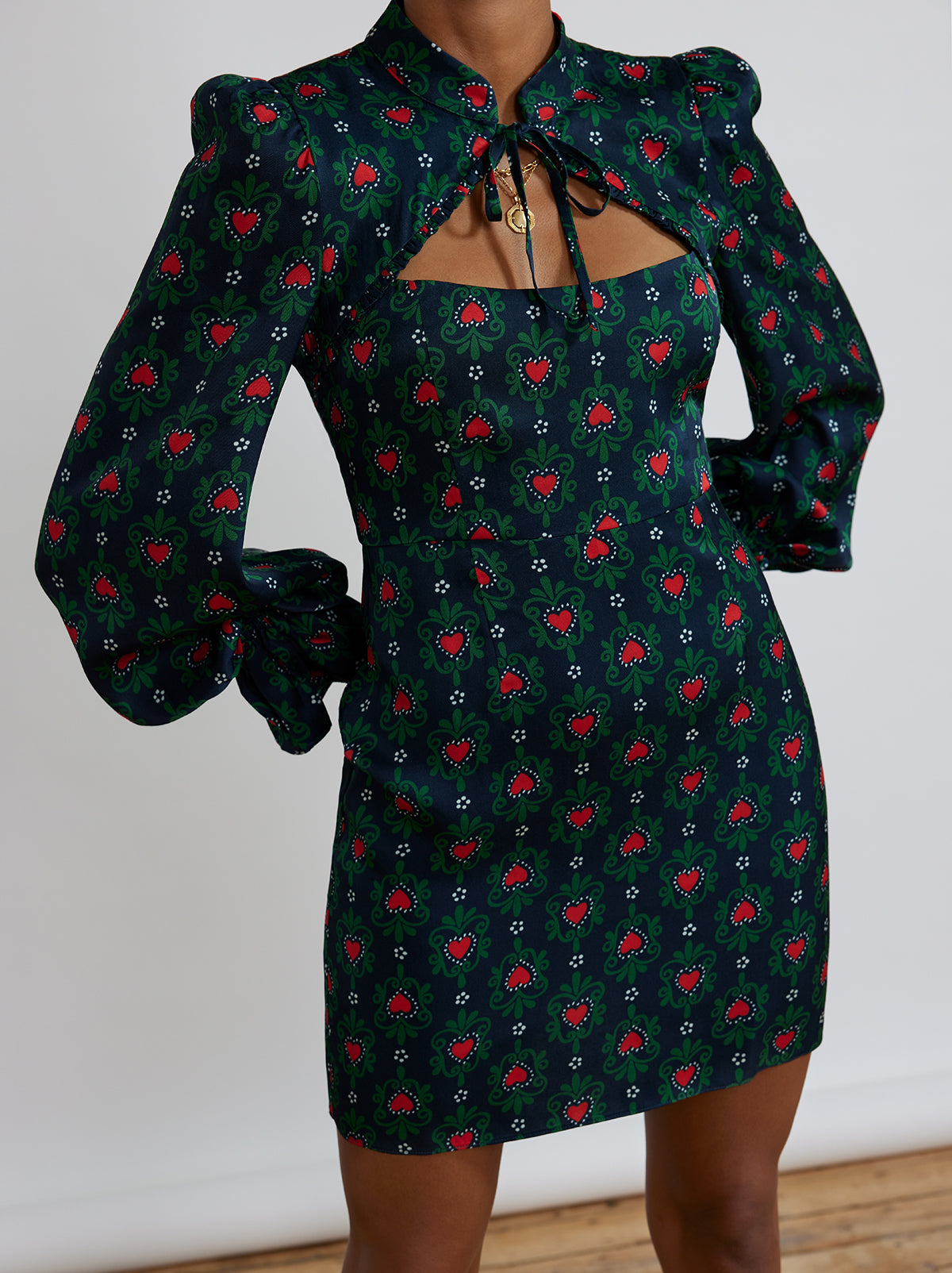 Valentina Navy Heart Mini Dress By KITRI Studio
