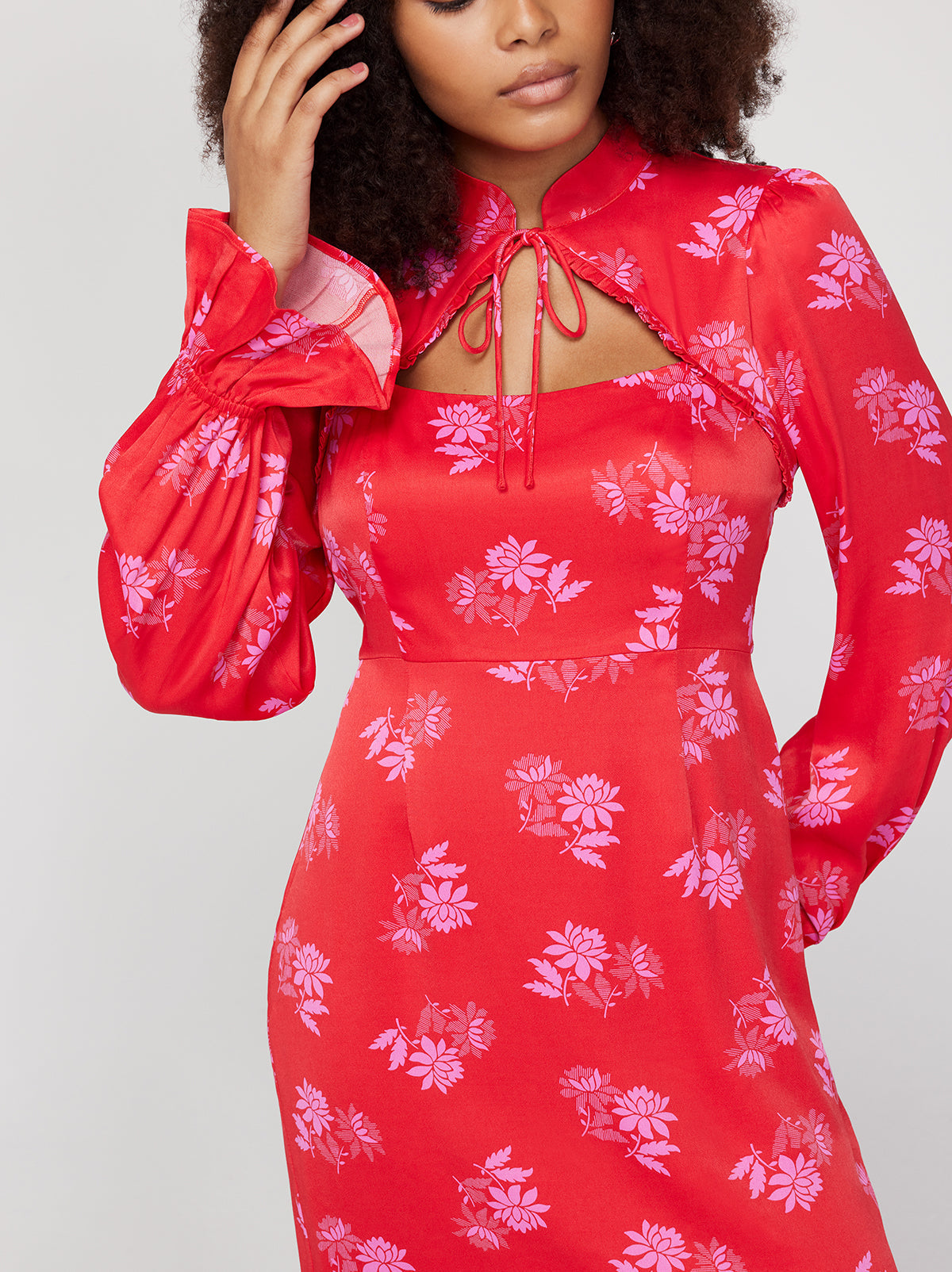 Valentina Red Floral Mini Dress By KITRI Studio