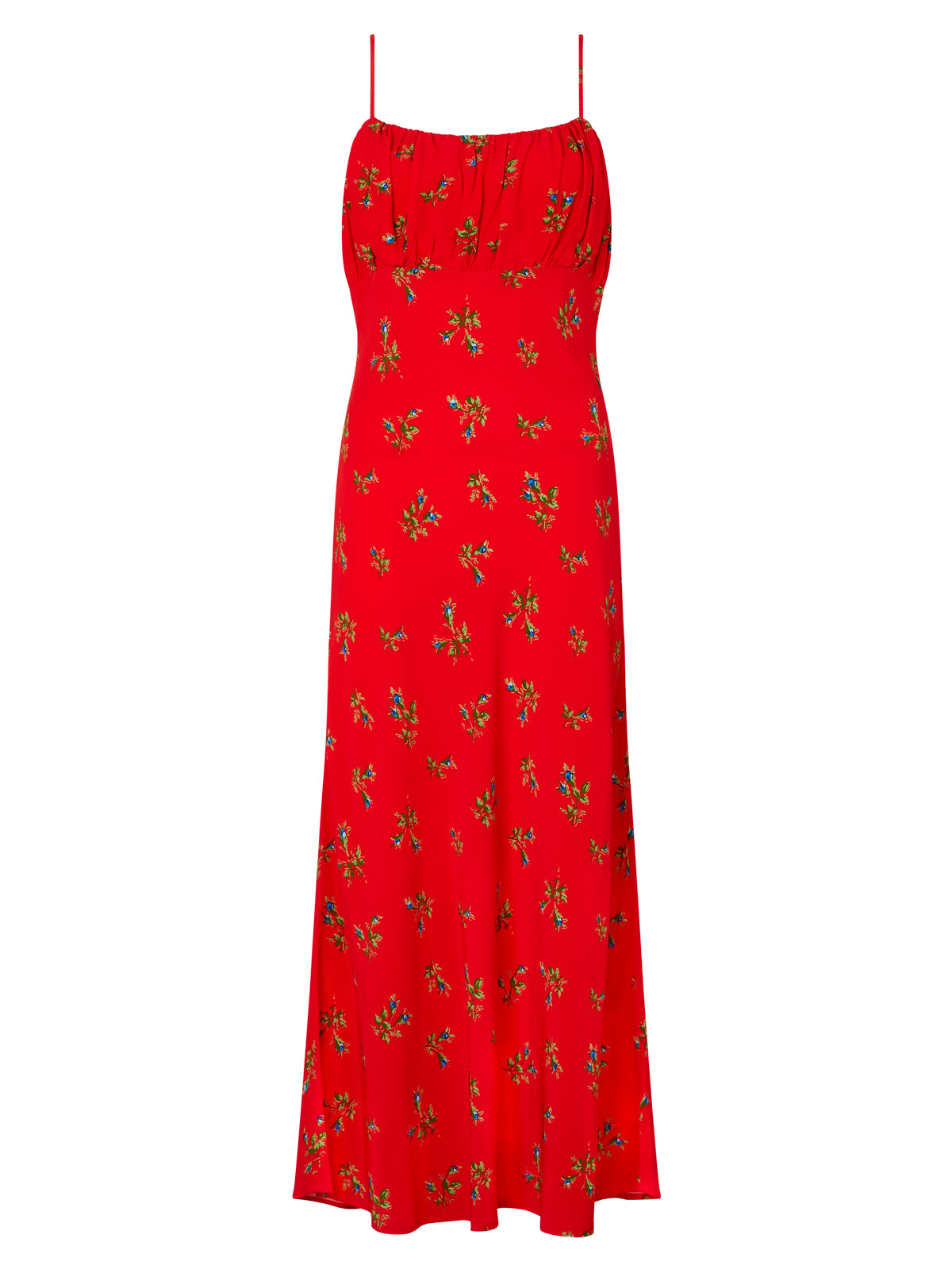 Velma Red Rosebud Midi Dress
