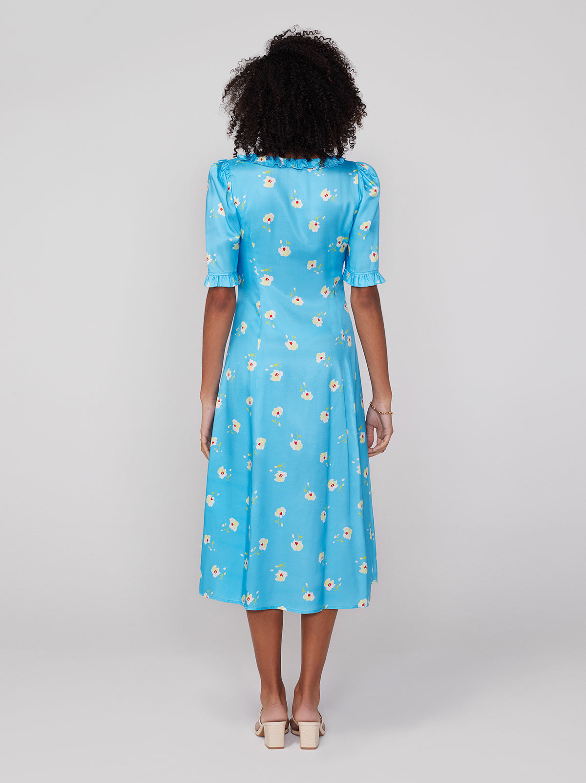 Violette Blue Pansy Print Dress By KITRI Studio