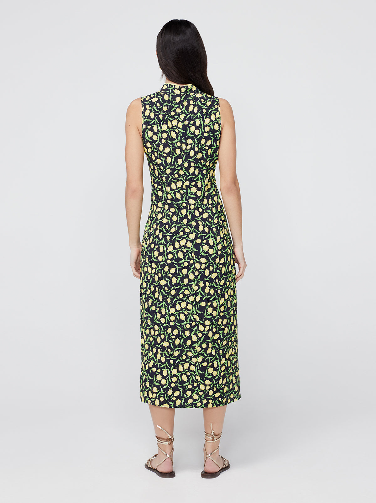 Virginia Yellow Tulip Print Midi Dress | KITRI Studio